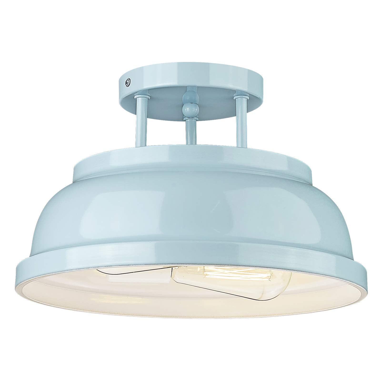 zeyu Modern Semi Flush Ceiling Light Fixture - 2-Light, Metal, Blue Finish, Model ZY29-F SF