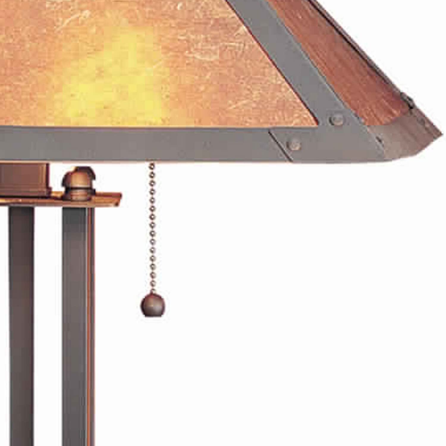 Benzara Table Lamp, Ball Inlay Metal Body, Square Mica Shade, Bronze, Model BM223694