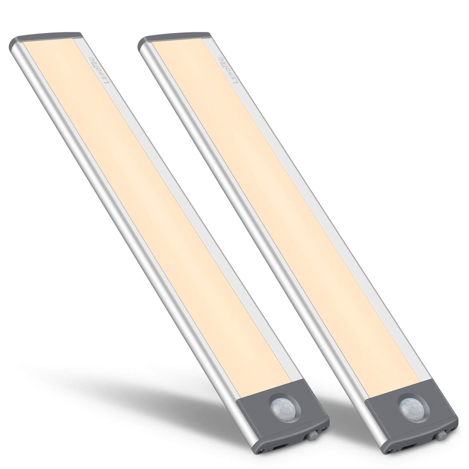 30-LED Motion Sensor Cabinet Light,Under Counter Closet Lighting, Wireless USB Rechargeable Kitchen Night Lights,Battery Powered