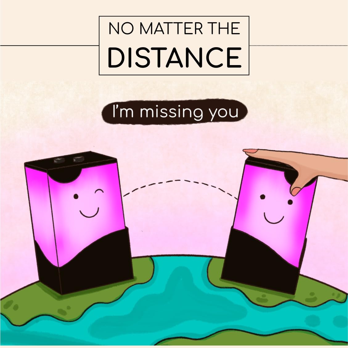 Telepathy Toddlers - Cute Friendship Lamps, Long Distance Lamps, Thinking of You Lights (Set of 2)