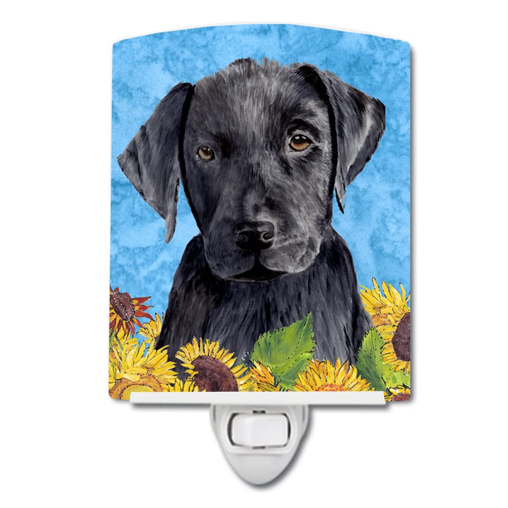 Carolines Treasures Ceramic Night Light, Labrador in Summer Flowers, UL-Certified, 6x4x3in
