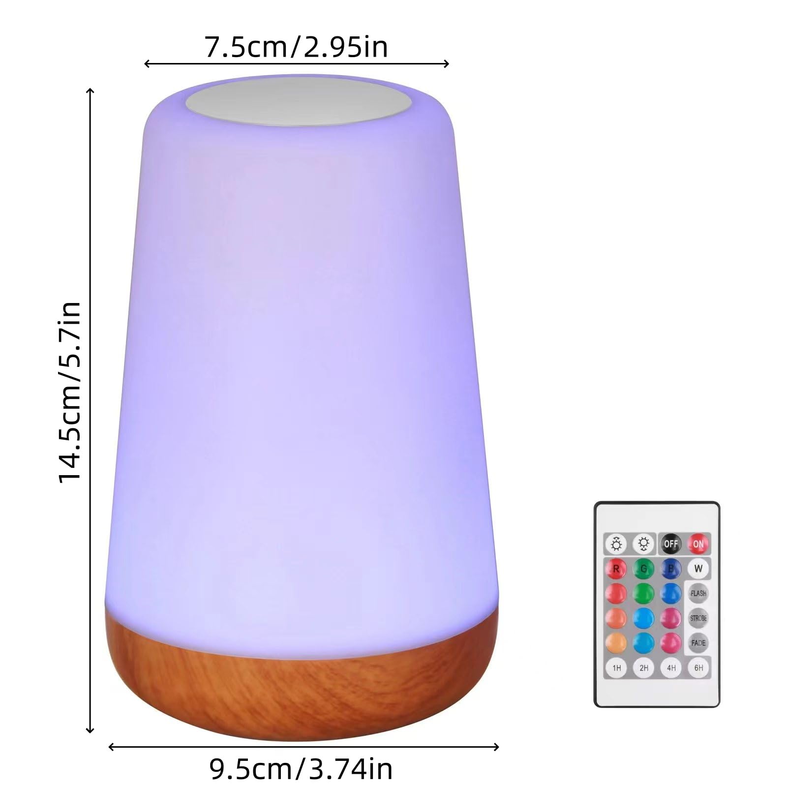 Lhyuetong Small Night Light, Led Bedside Touch Desk Light, Portable Desk Edge Light With 13 Rgb Colors, Night Light For Bedroom/