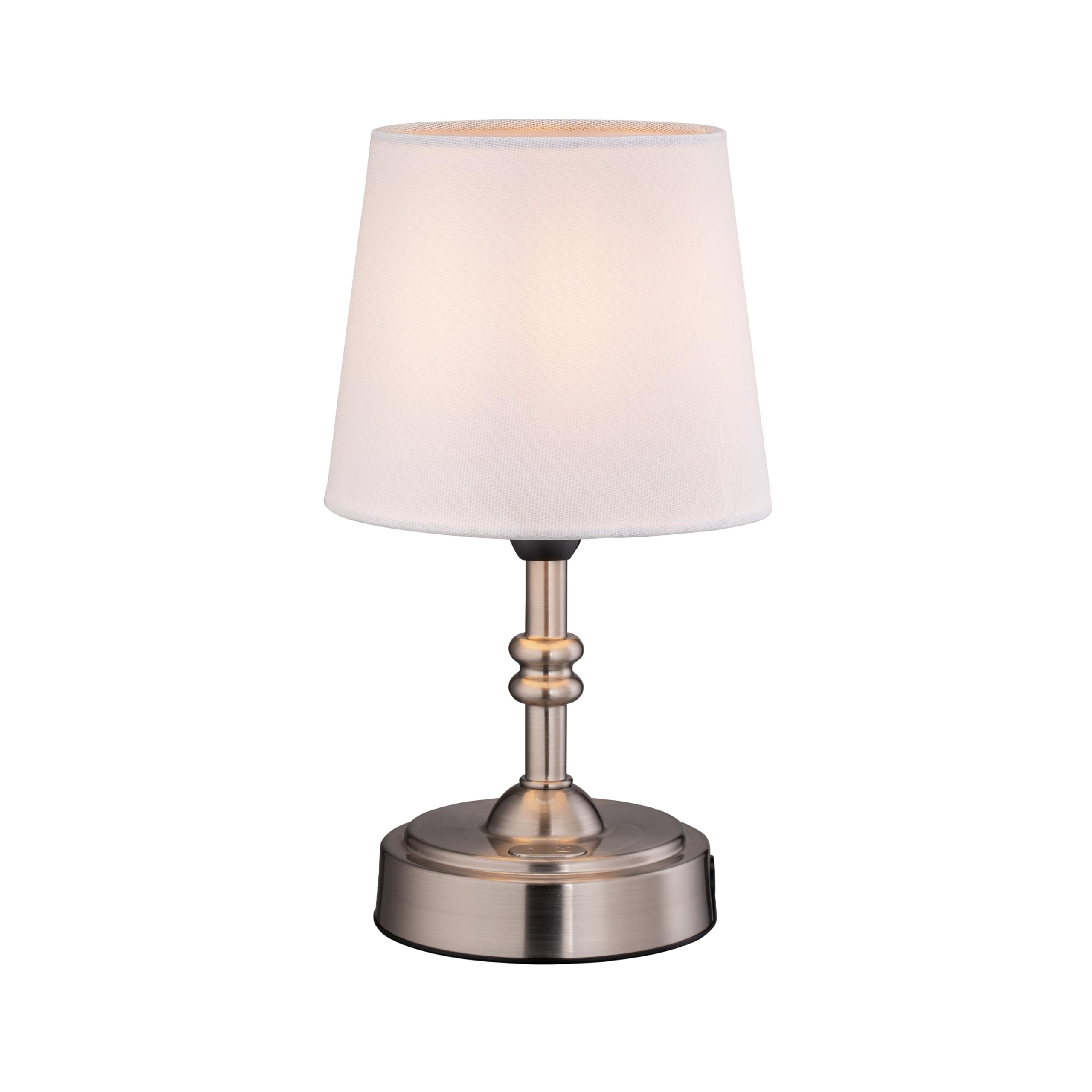 OBright Seraph Mini Cordless LED Table Lamp, Dimmer, 3-Level Brightness, Brushed Nickel, Model OB-TL19BS
