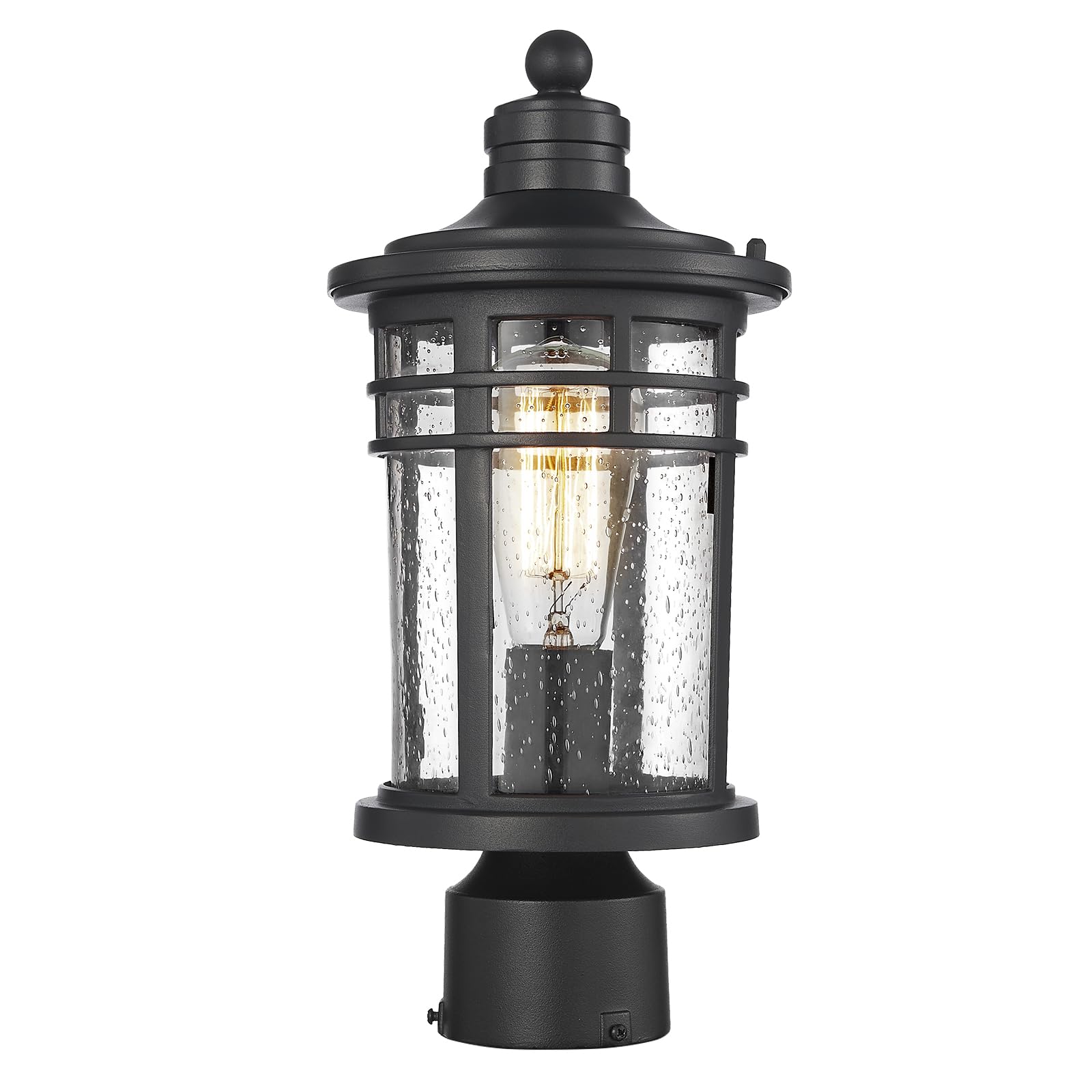 Darkaway Outdoor Post Light, Waterproof Aluminum, Medium Size, Black, Model 6X20P BK, 1 Pack