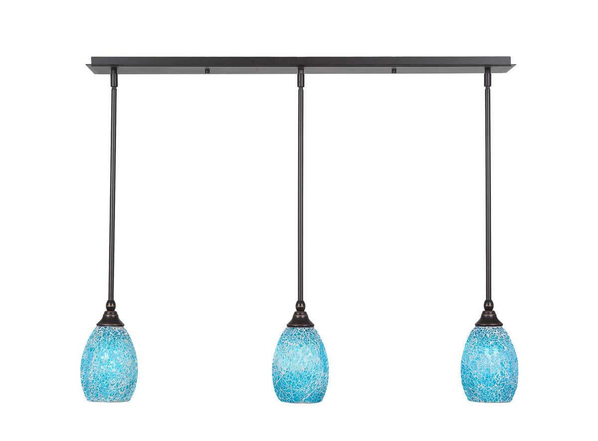 Toltec Lighting 3 Light Linear Pendalier In Dark Granite (36-Dg-5055)