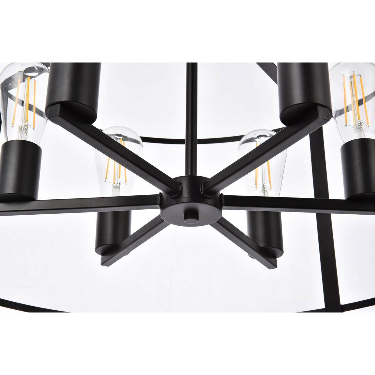 Elegant Lighting Living District Agnys 6 Lights Pendant in Black
