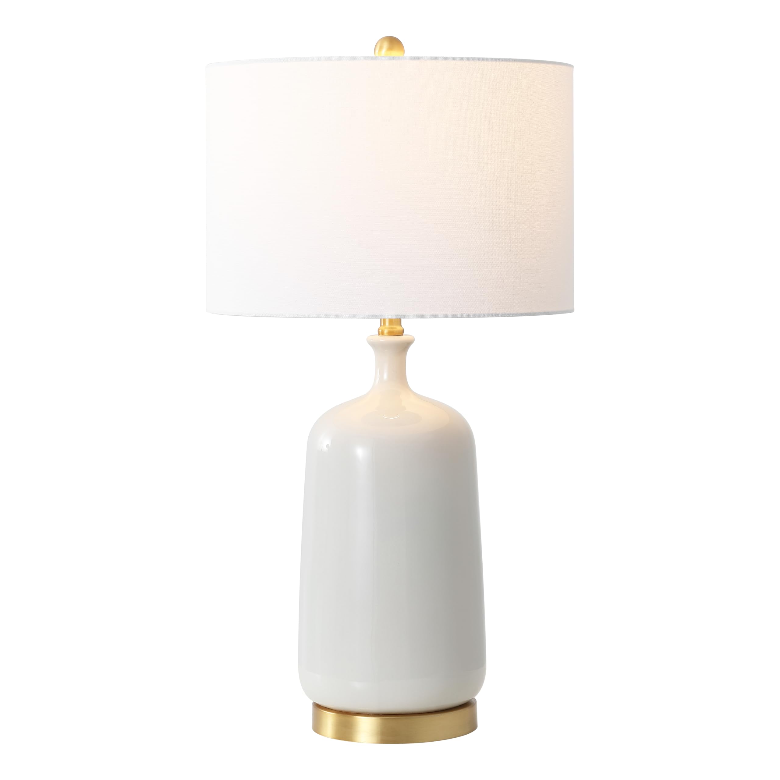 SAFAVIEH Lighting Collection Stevie 28-inch Cream/Brass Ceramic Table Lamp (LED Bulb Included)
