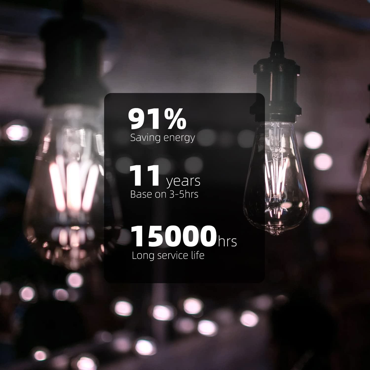 St19 Dimmable Led Edison Bulb, 5.5W (60W Equivalent) 500Lm, Cri 95+, 4000K Cool White, E26 Medium Base, Vintage Filament, Clear