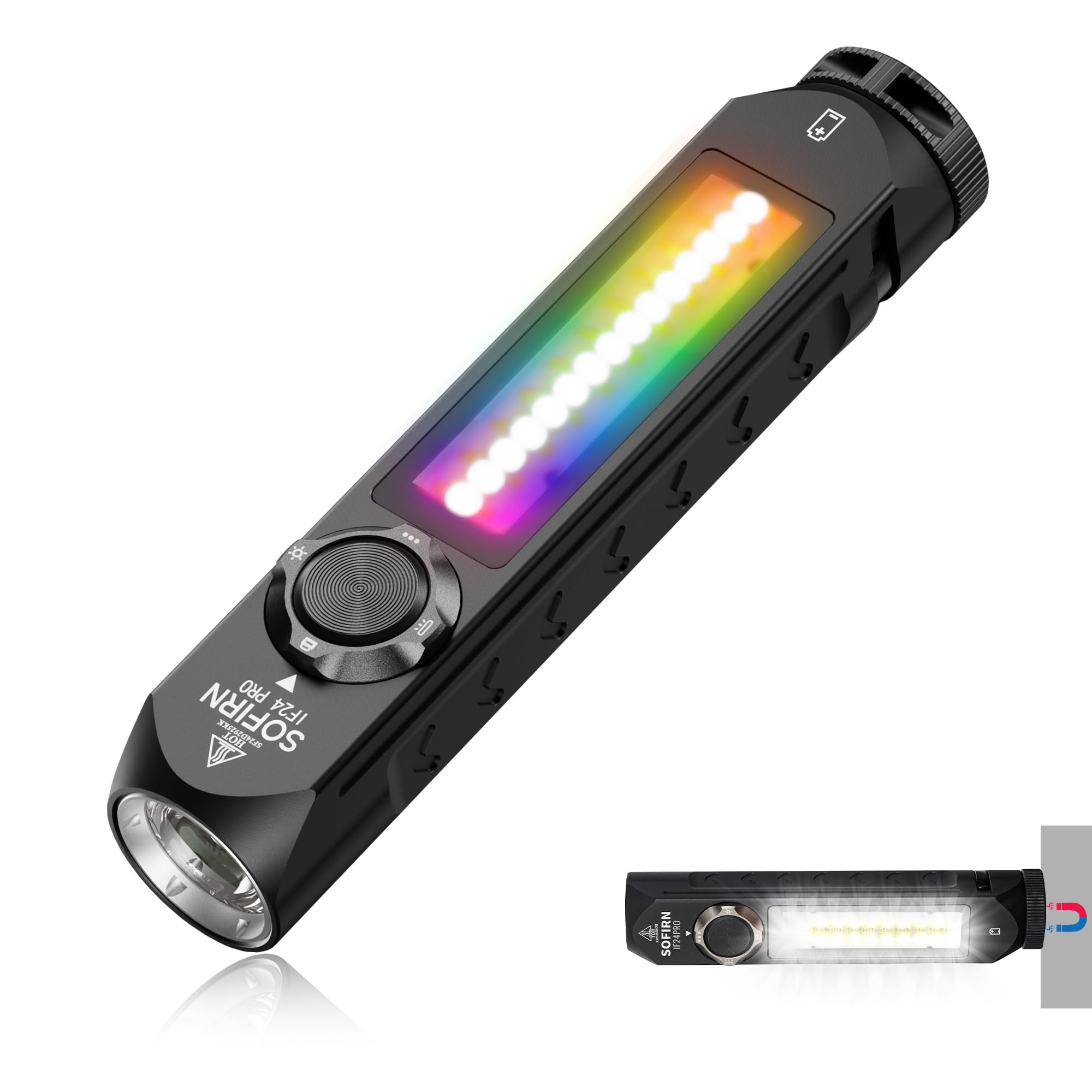 Sofirn If24 Pro 1800Lm Rechargeable Waterproof Flashlight - Magnetic Red Light, Camping Led