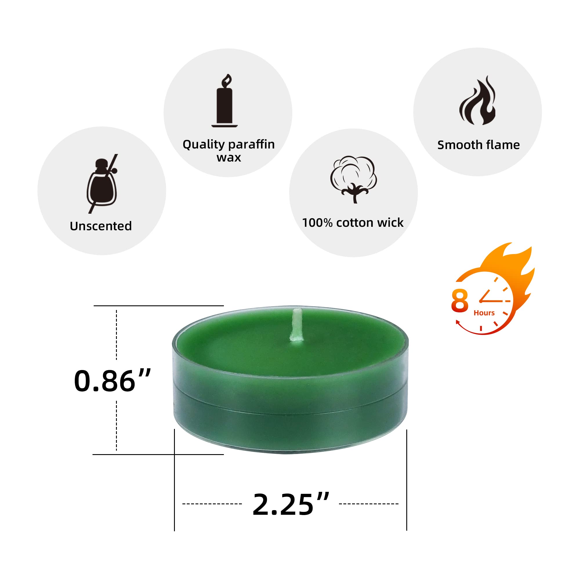 Zest Candle 12-Piece Tealight Candles, Mega Oversized Hunter Green S