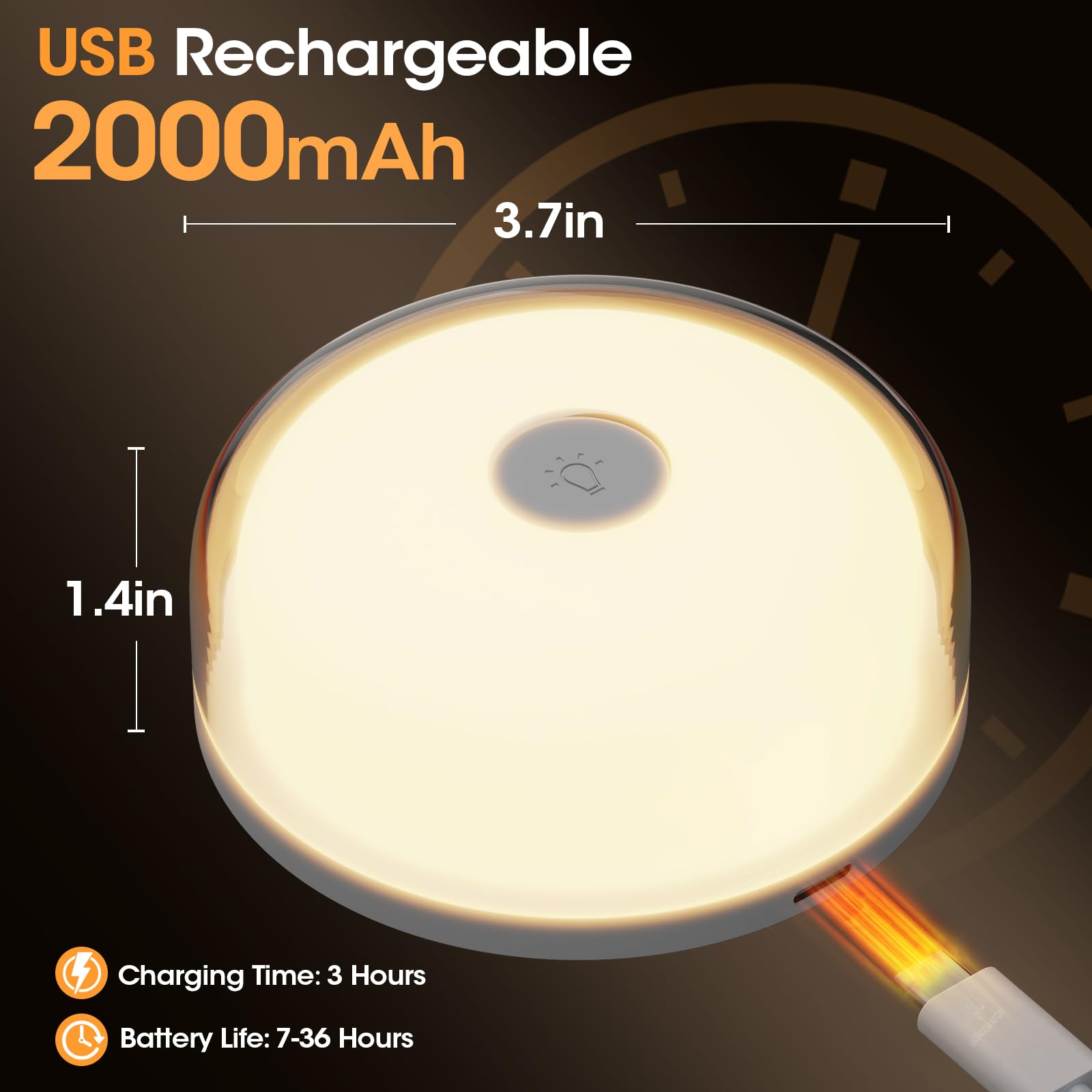 Funlenry Rechargeable Shower Light - 15 Color Changing Mood Light, Multi-colour, 2 Pack, Plastic, Model T056