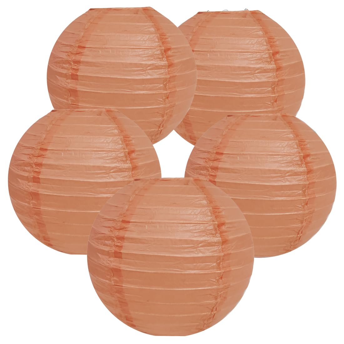 TopAAA 10 Inch Peach Paper lanterns,Chinese Japanese Lanterns Bridal Shower Wedding Birthday Party Supplies(Set of 5, Peach)