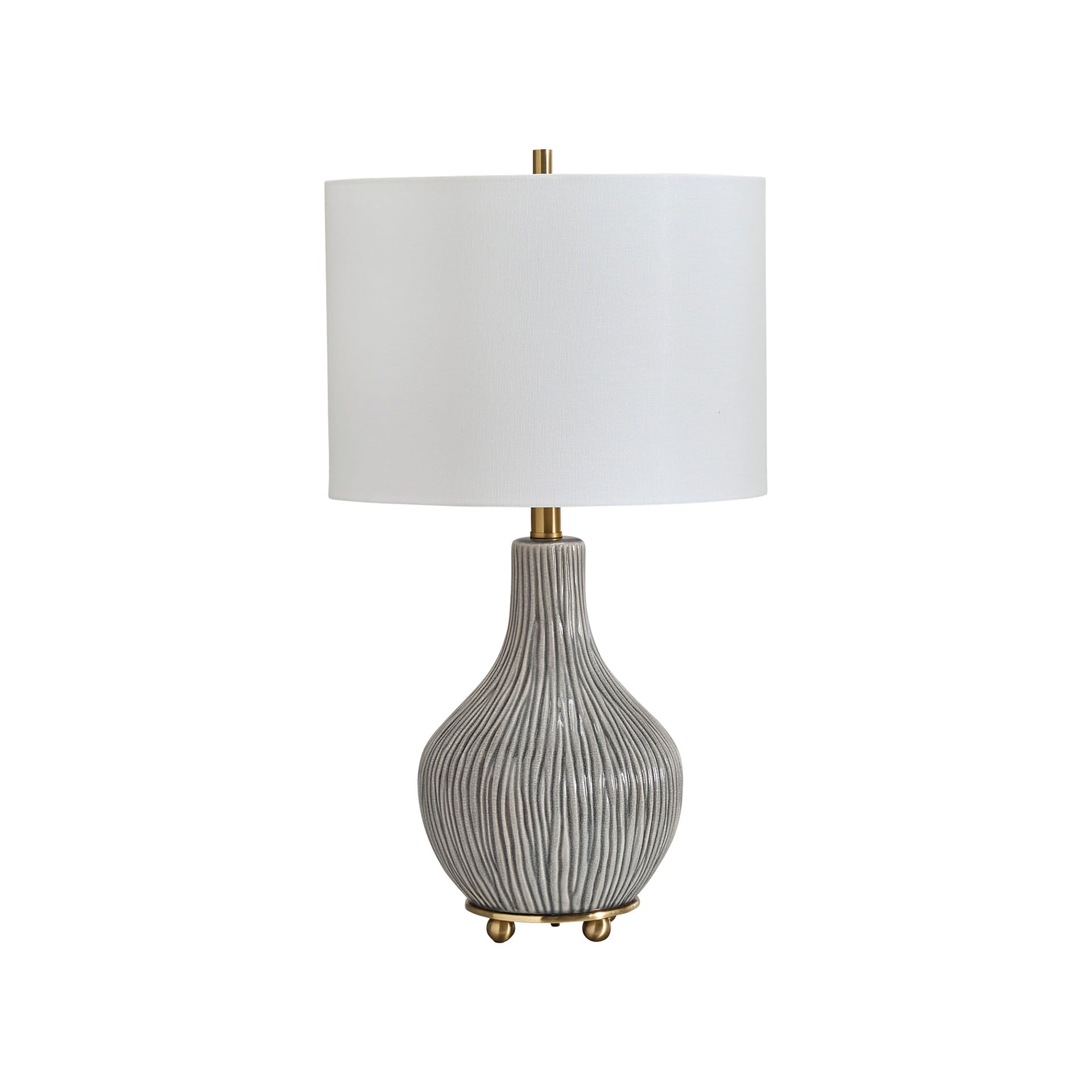 Signature Design by Ashley Judlen Transitional Table Lamp with 3-Way Switch and Drum Shade, Gray & Gold