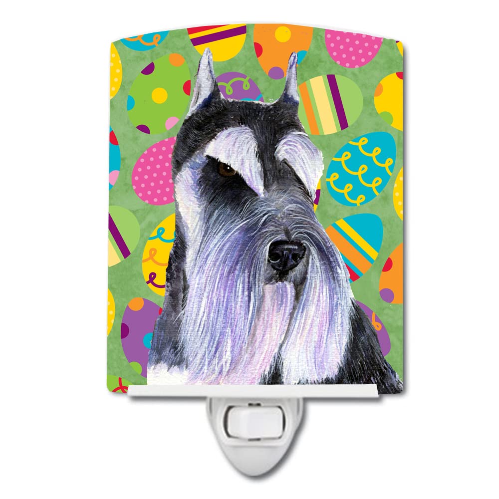 Carolines Treasures Ceramic Night Light Schnauzer Easter Eggtravaganza 6x4x3 Multicolor Model SS4822CNL