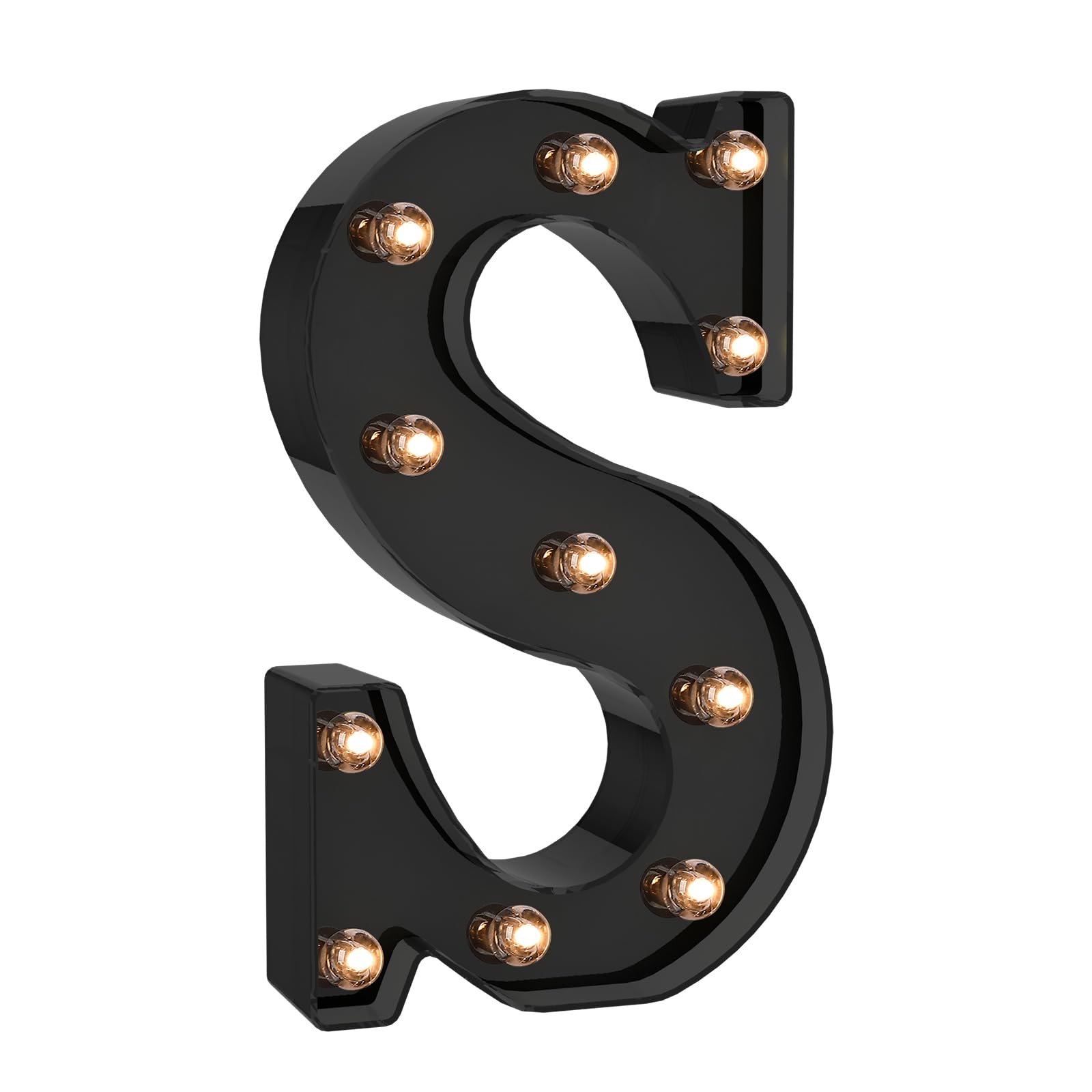 Foaky Black LED Letter Lights - Battery Operated Alphabet Wall Decor, Size N, Model Black-25
