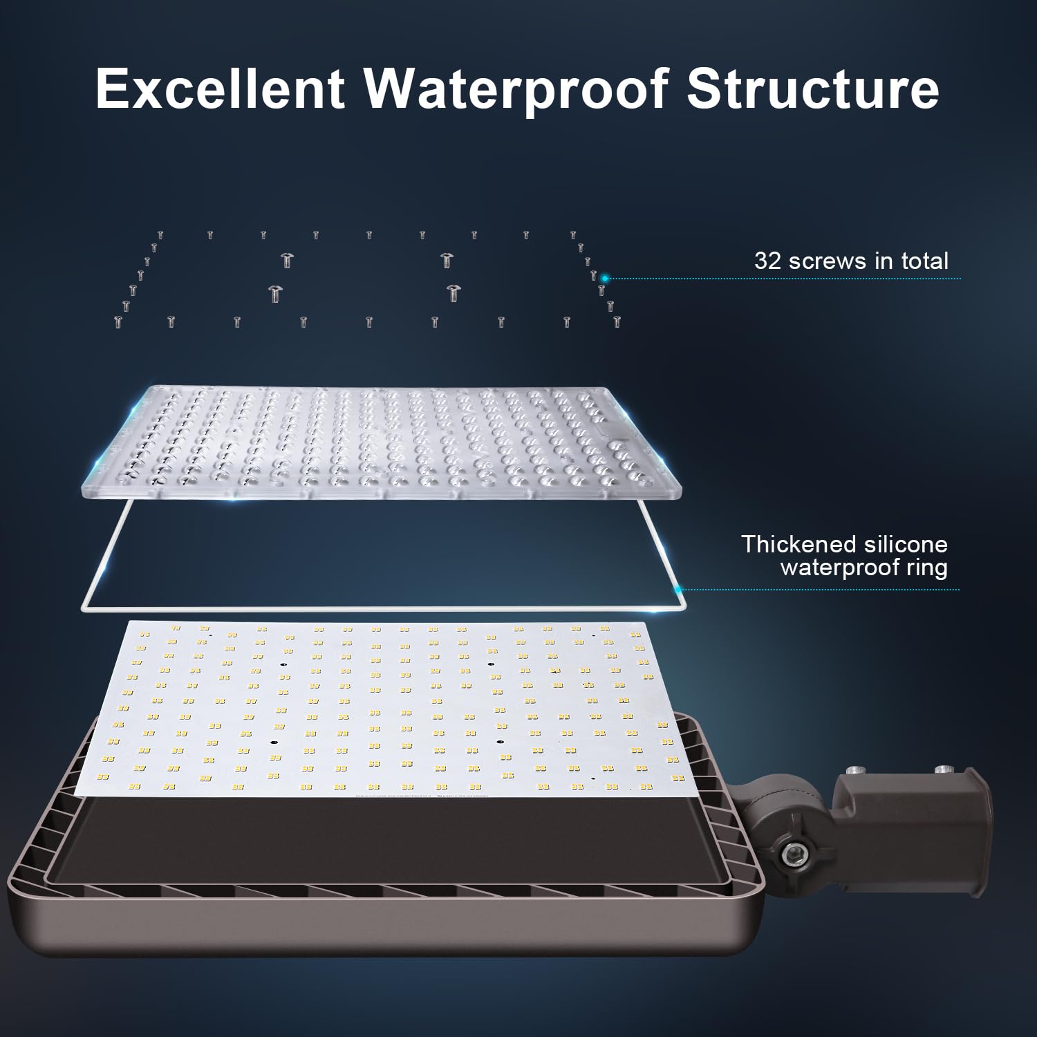 BIRITALO 480W LED Parking Lot Light, 72000LM Dusk to Dawn, IP65 Waterproof, Brown, Model 1512, Slip Fitter for Outdoor Use