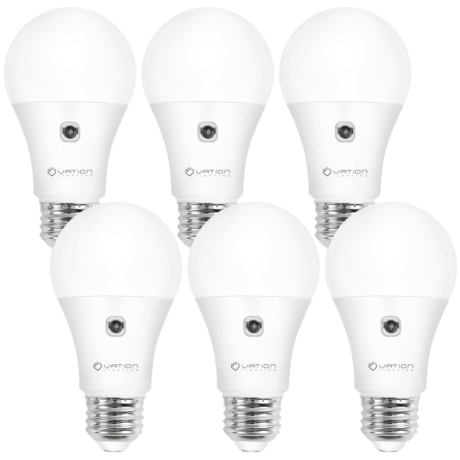 A19 Dusk To Dawn Sensor Led Light Bulbs Outdoor, Daylight 5000K, Energy Efficient 9W(60 Watt Equivalent), E26 Standard Base, Aut