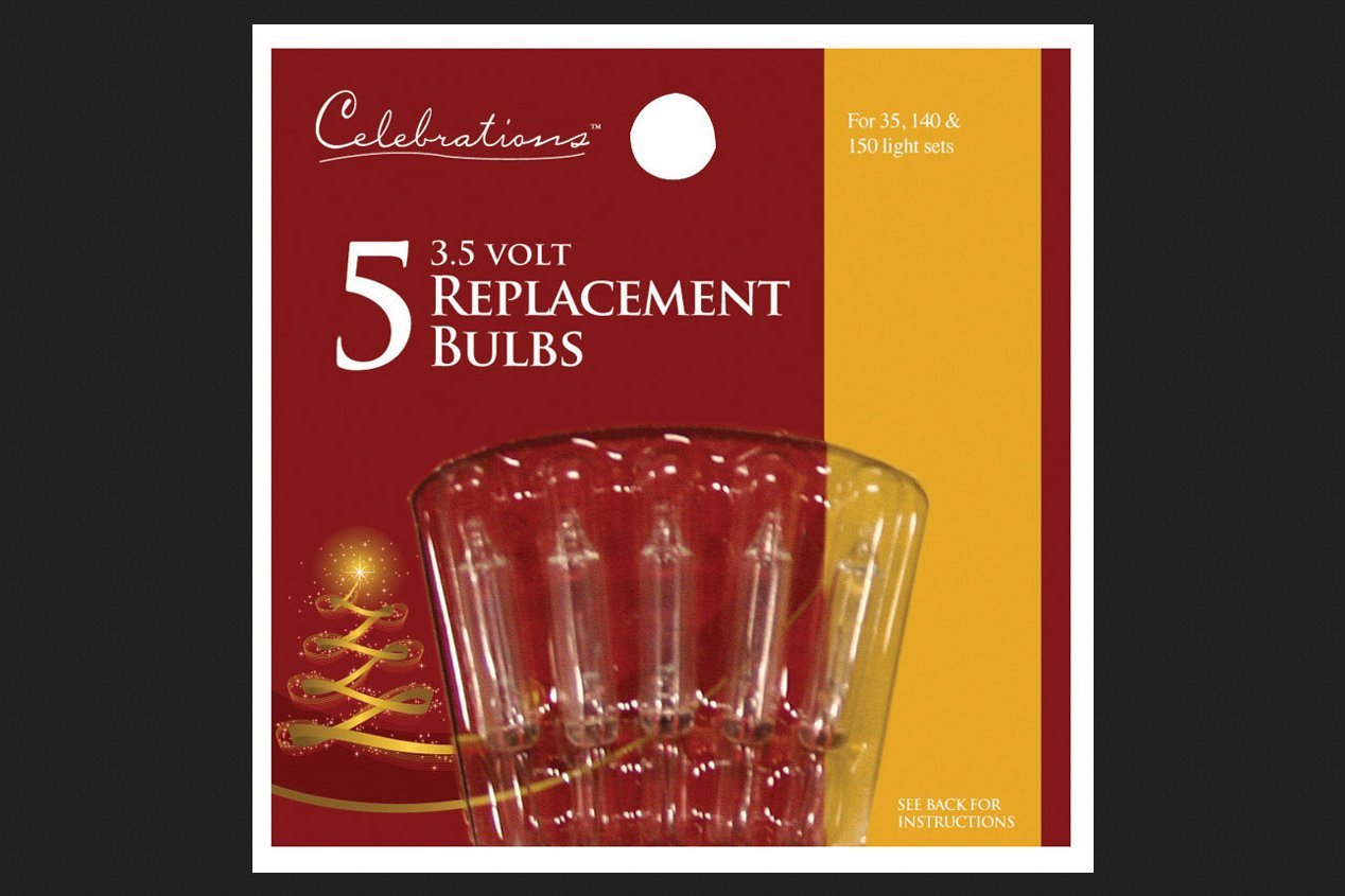 Celebrations 1265-2-71 Mini Replacement Bulbs, 3.5 Volt, Clear