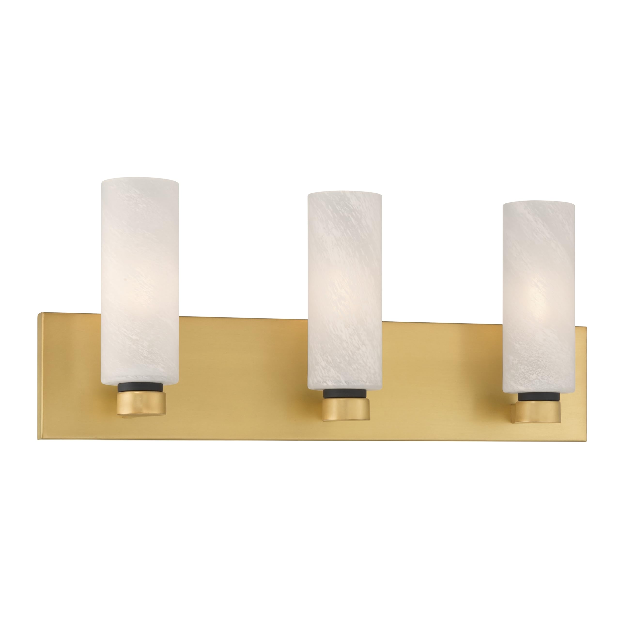 Minka-Lavery Wexmere 22 3-Light Vanity - Legacy Brass and Dark Matte Black with Etched Alabaster Glass (Bulb Not Included)