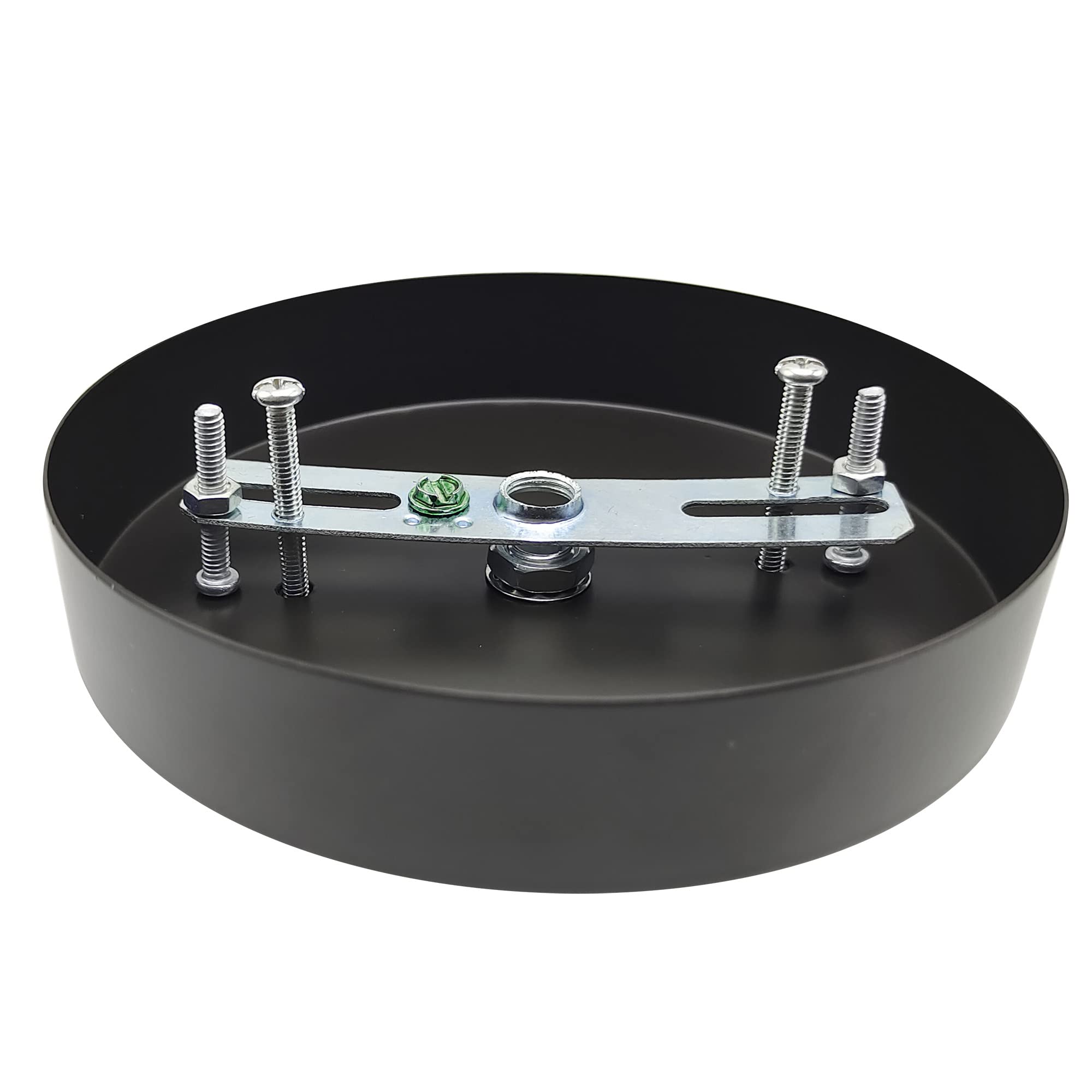 Ecudis Black Steel Chandelier Canopy Kit For Pendant Lighting Fixtures - Ceiling Cover Plate
