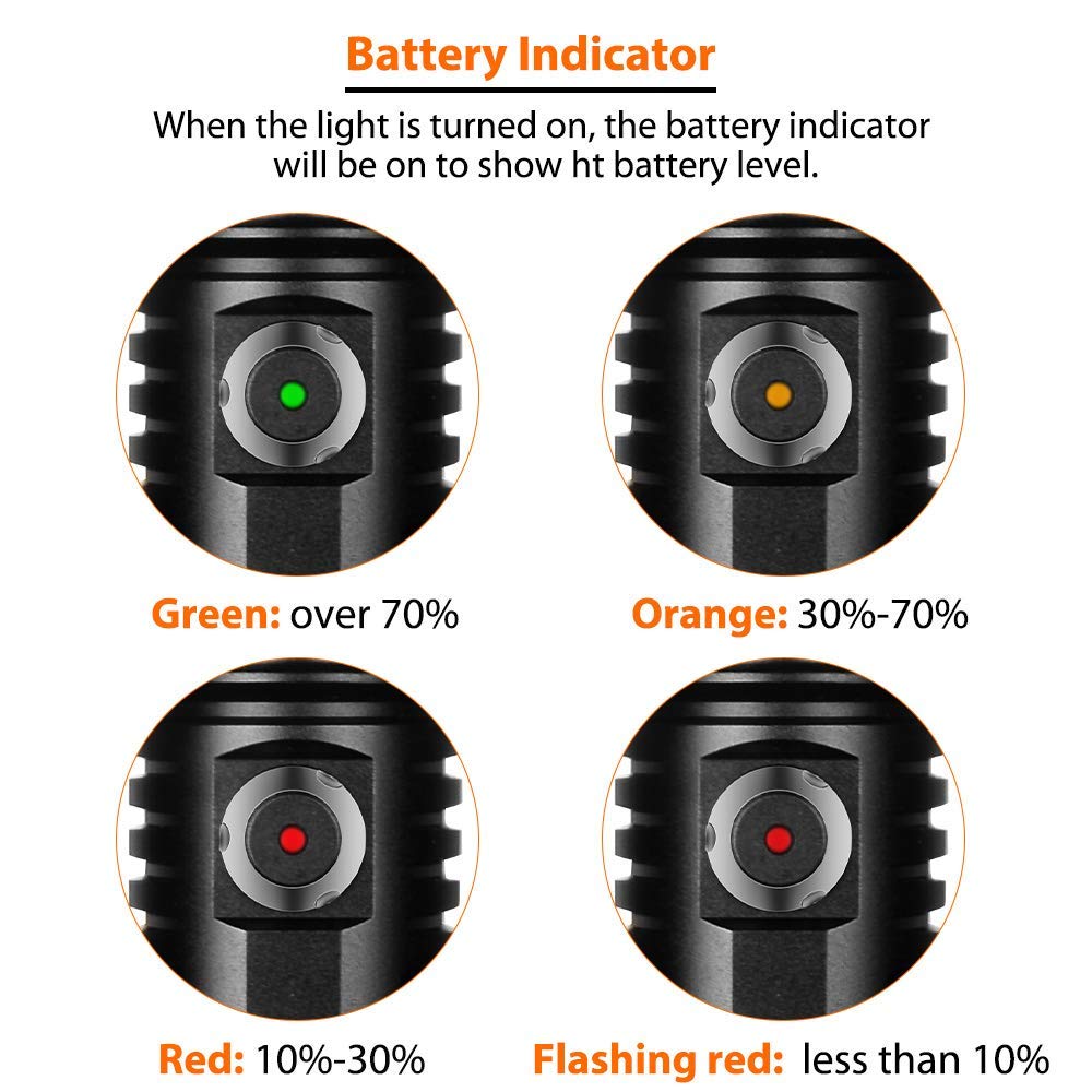 Orcatorch D530 Red Led Dive Light Scuba Flashlight  210 Lumens  6 Degrees Narrow Beam Angle  Titanium Alloy Side Button Switch  2 Lighting Modes With Battery Indicator For Underwater 150 Meters Diving