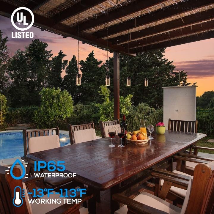 LEONLITE LED Landscape Pendant Lights, 7" Aluminum, Red Bronze, 12V, IP65, Soft White, Pack of 4, Model 20851