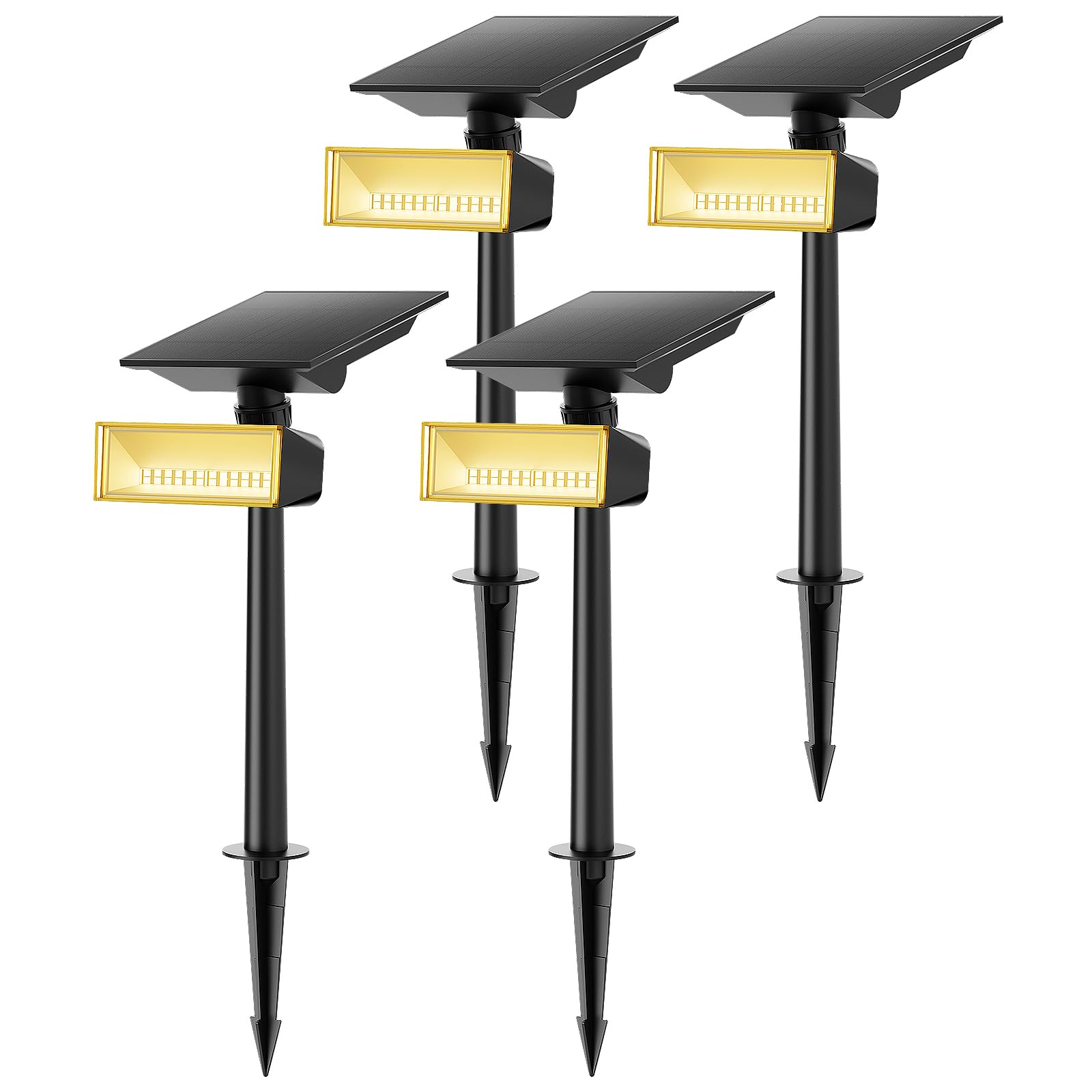 Consciot Solar Spot Lights Outdoor, 600LM, IP65 Waterproof, 360° Adjustable, Warm White, 4 Pack