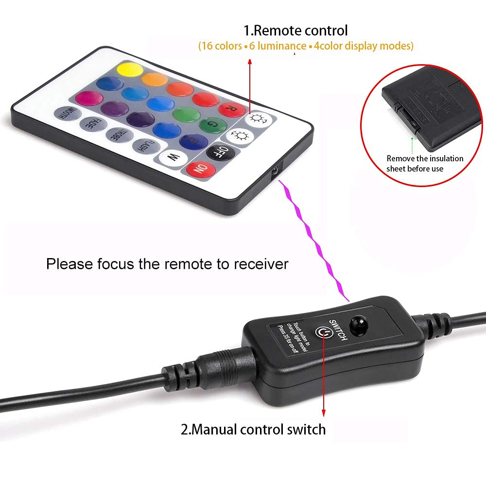 SHOYO Underwater LED Fountain Lights, IP68 Waterproof, RGB Color Changing, 4 in Set, Adjustable Dim, for Garden Pond