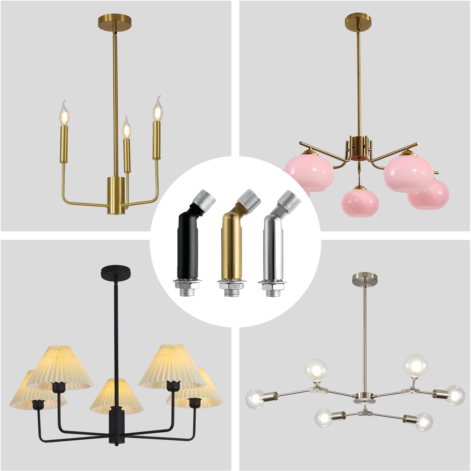 Kco Lighting 2Pcs Sloped Ceiling Adapter For Ceiling Lamp Pendant Light Chandelier Track Suspension Accessories  Hanging Helper Suitable For Vaulted  Angle Or Irregular Ceiling (Black)
