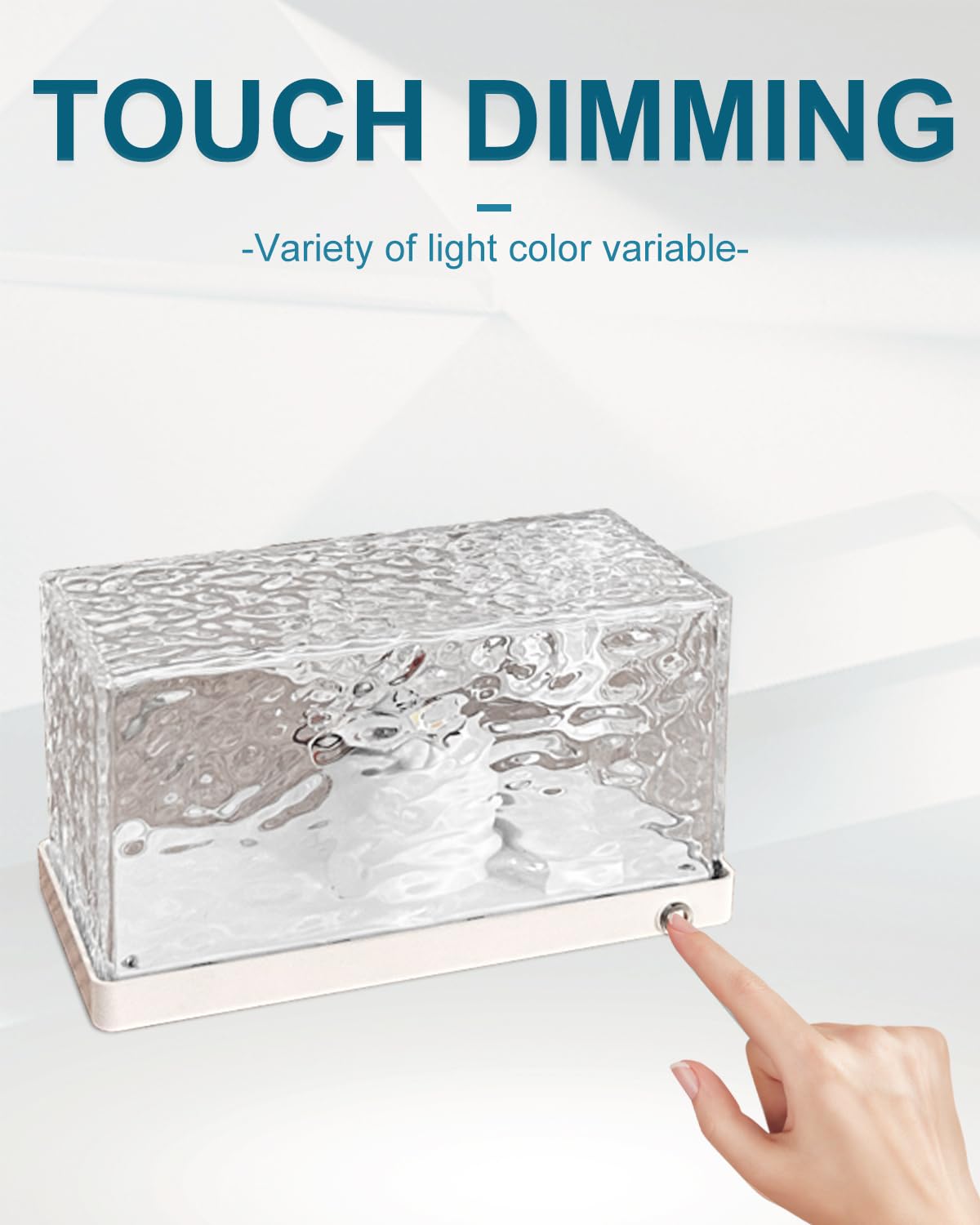 Kiandqu Rotating Water Wave Lamp Projector,Ocean Wave Light Projector,Crystal Night Light Lamp Touch Control,16 Colors Rgb Lights For Gaming Room,Kids Room,Party,Bars …