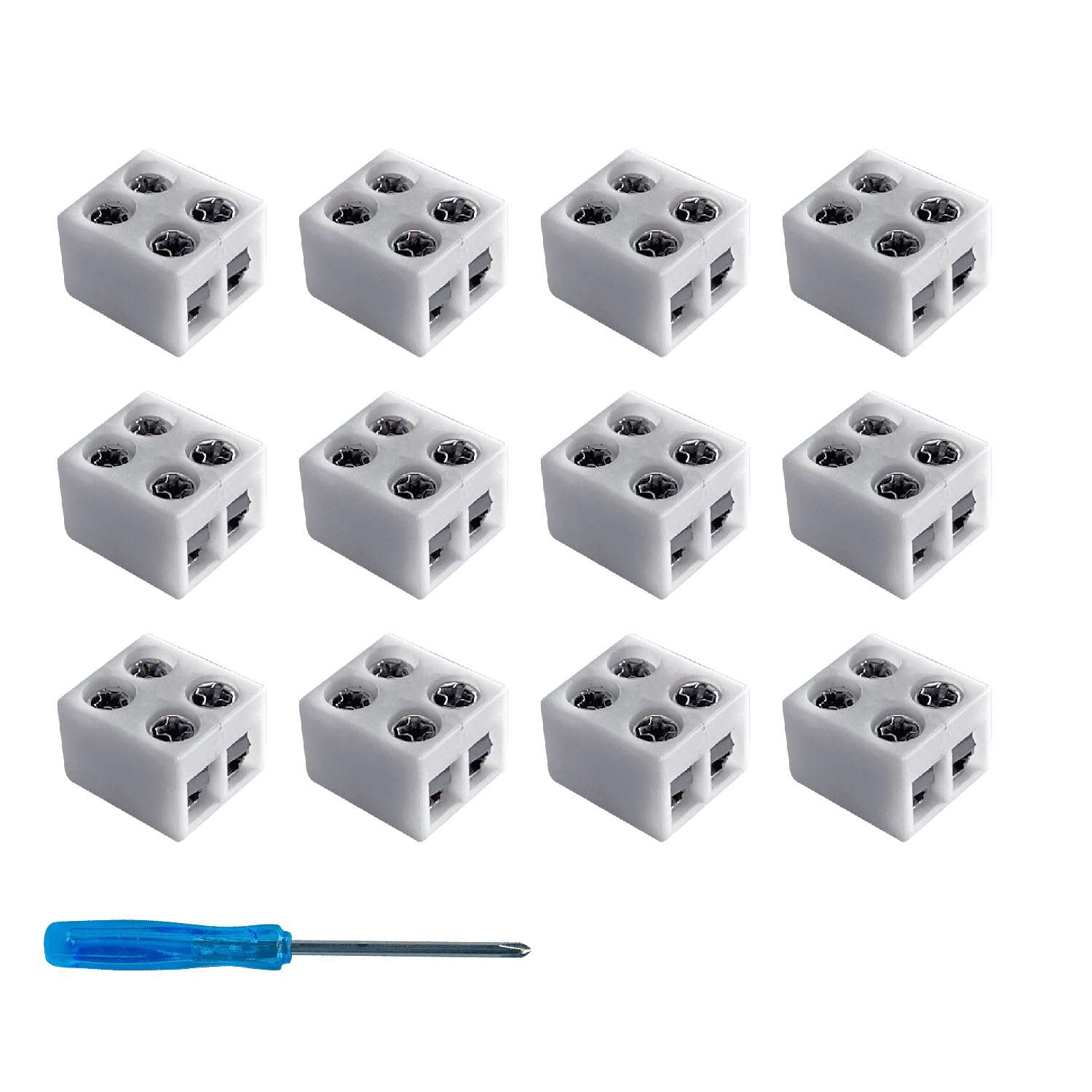 Cezelux 12 Pack Led Strip Light Connectors 8Mm 2 Pin Solderless White 12V Led Tape Light Connectors To Wire For 5V 24V Single Color Led Strip Lights Included Screwdriver 2-Pin 8Mm (12Pack)