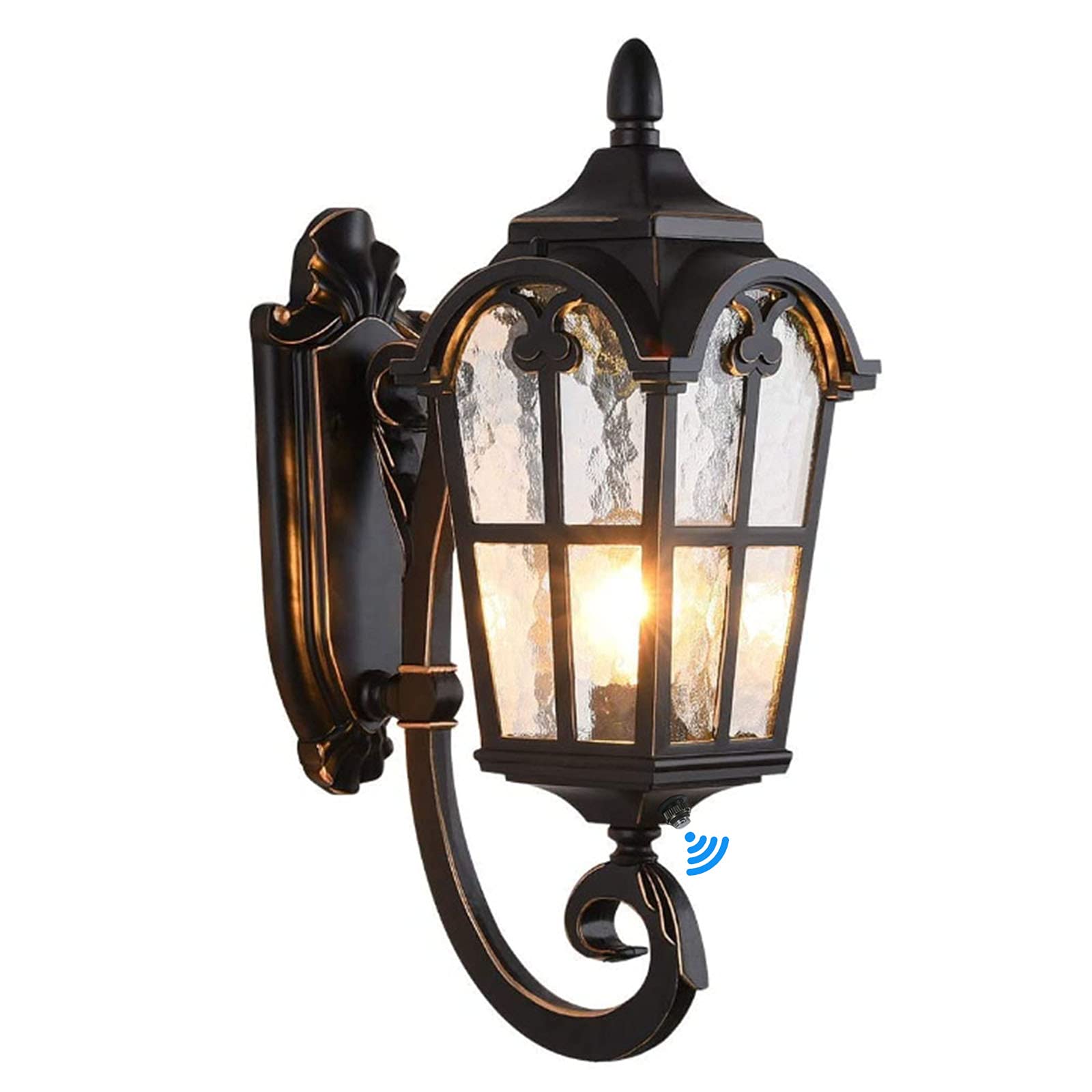 Lonedruid Dusk To Dawn Outdoor Wall Light, Black Roman 17.71&quot; Waterproof Sconce, Etl Listed