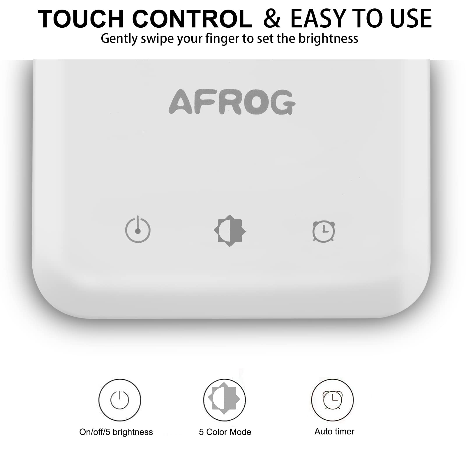 AFROG Multifunctional LED Desk Lamp with USB Charging Port, 5 Lighting Modes,5 Brightness Levels, Sensitive Control, 30/60 min A