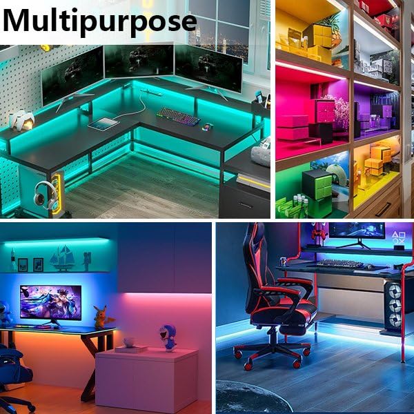 MDee Type C LED Strip Light, 9.84ft/3m, 320 LEDs/m, Red, Flexible, Cuttable, Polycarbonate