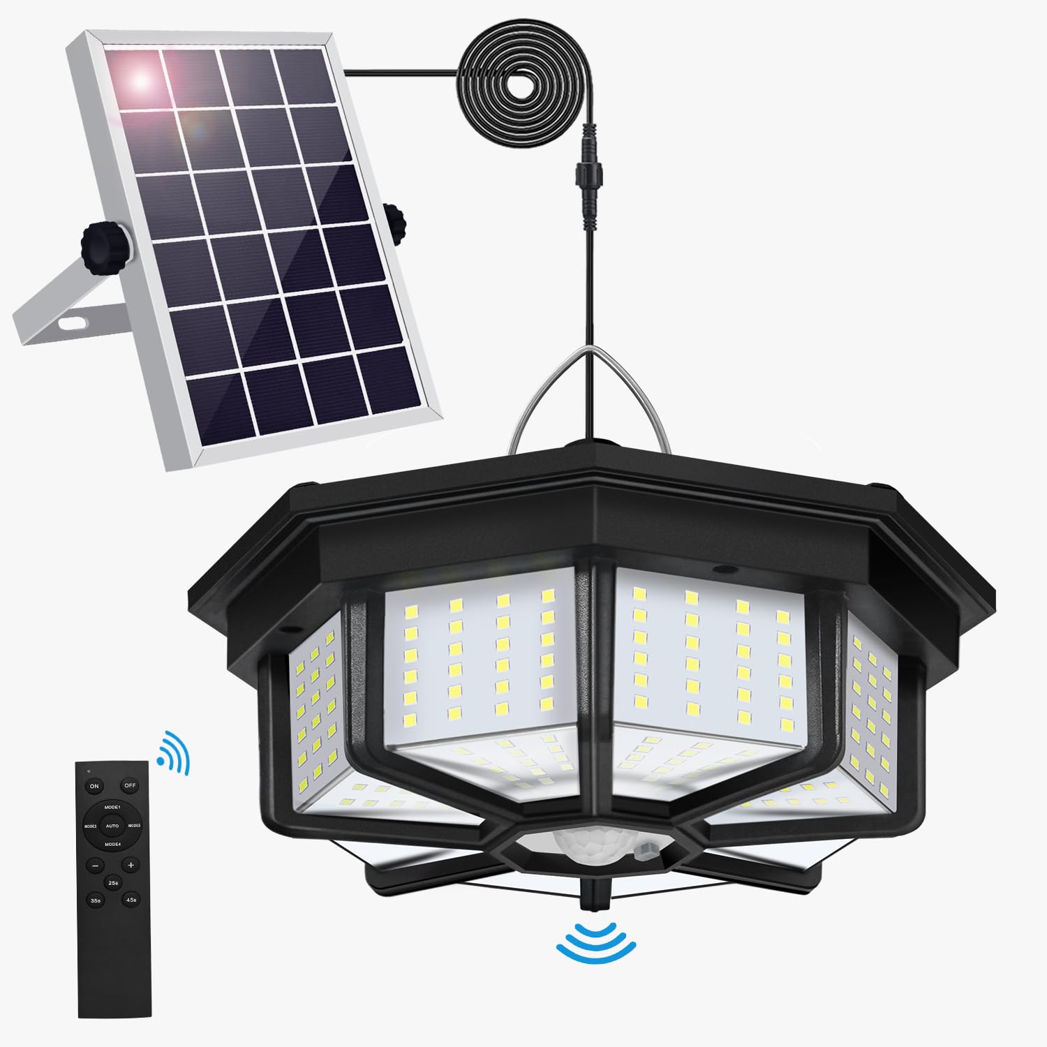 AEQ Solar Shed Light Indoor Outdoor 288LED 360Lighting Solar Lights Work in Daytime with Remote Control, Waterproof Solar Gazebo