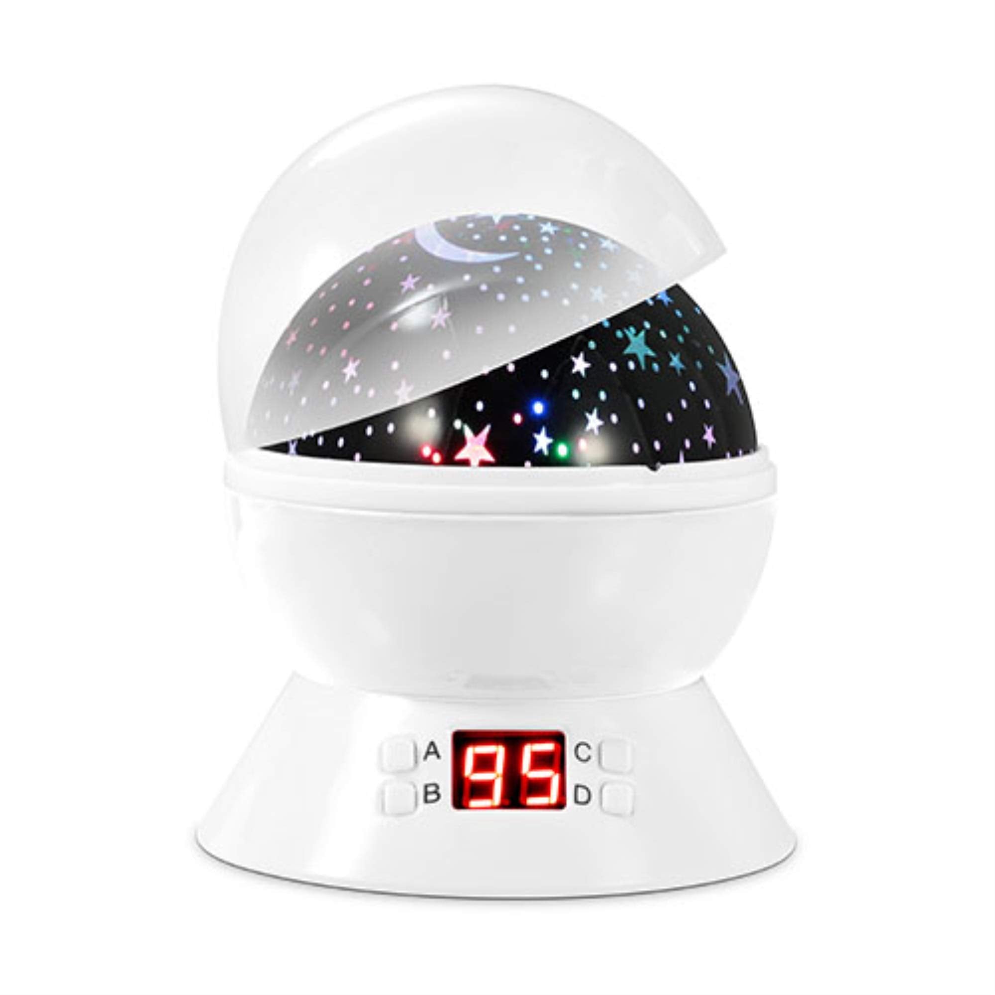 Kocaso Led Projector Lamp - Kids Night Light With Star & Moon Projection, 360° Rotation, Timer