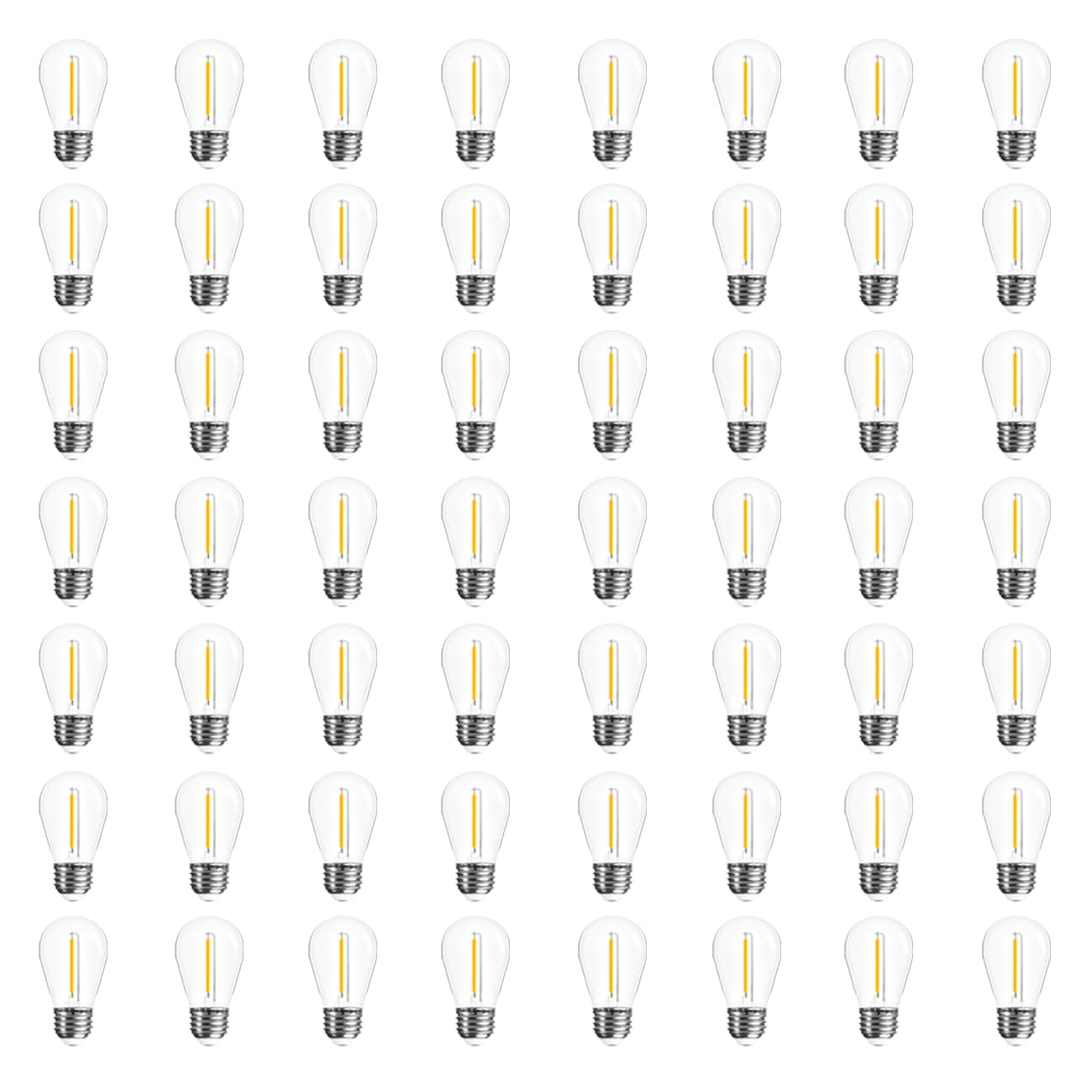 Visther LED Outdoor String Light Bulbs, Waterproof S14, E26 Base, 48 Pack, 1W 120V, Warm White