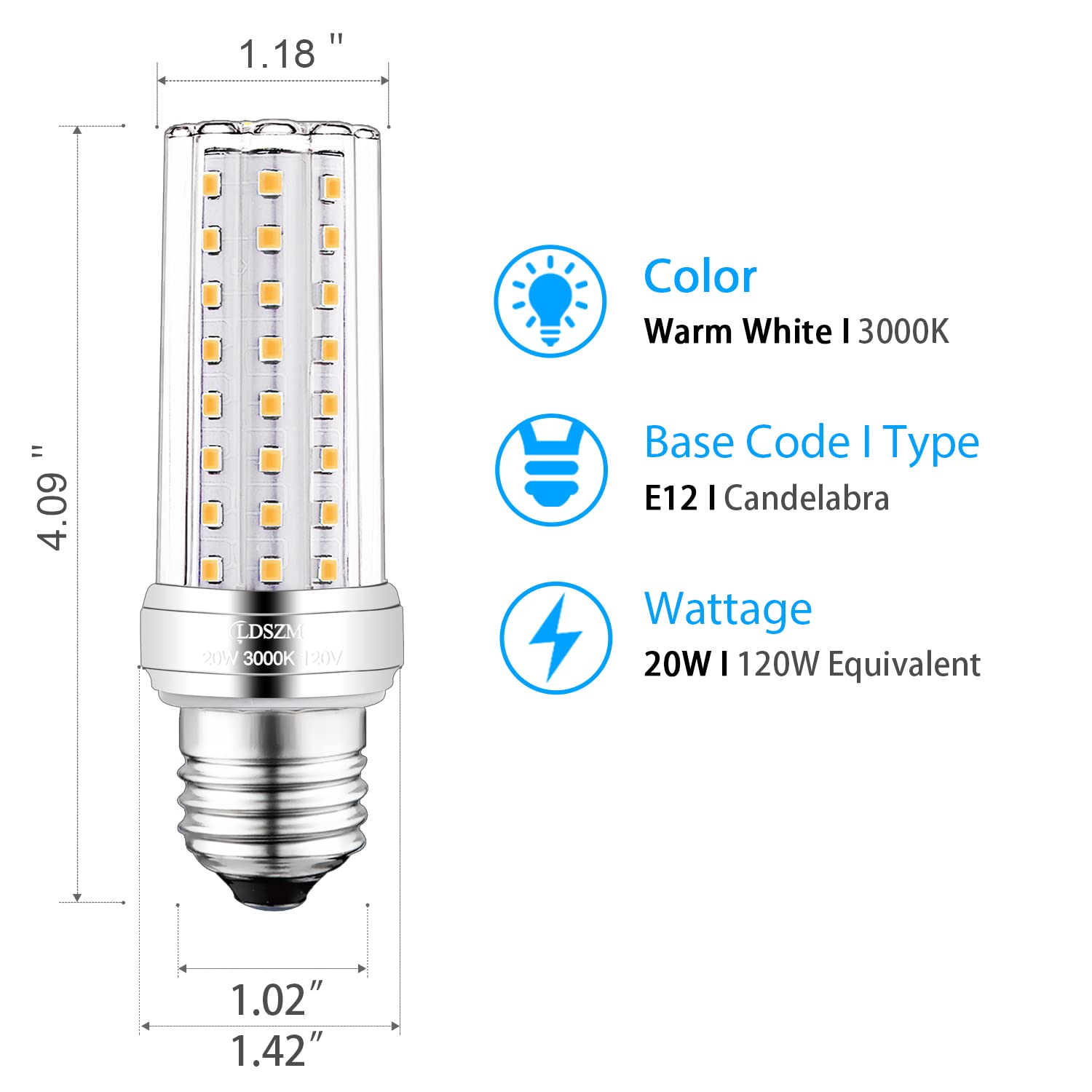 Ldszm E26 Led Bulbs, 20W Corn Light, 150W Equivalent, 2000Lm, Warm White