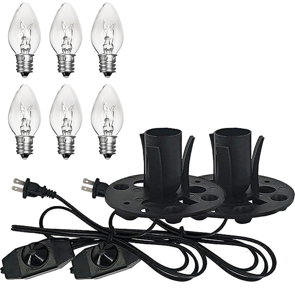 Himalayan Salt Lamp Cord, Dimmer Switch,Christmas Bulb,Salt Lamp Cord With Dimmer Control And Base Assembly,5 Feet,E12 Base For