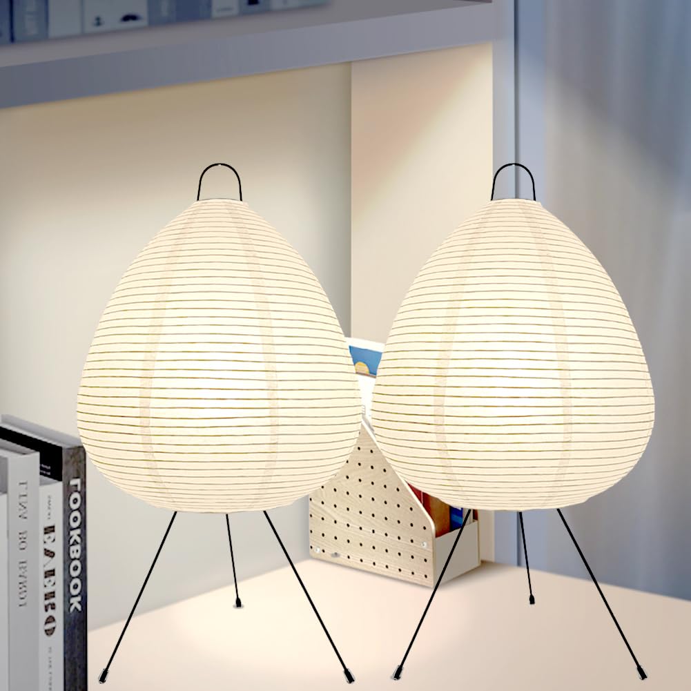 Yy Yearchy Table Lamp Paper Lamp Standing Lamps With Rice Paper Shade For Bedroom Livingroom(Tall 2 Pack)
