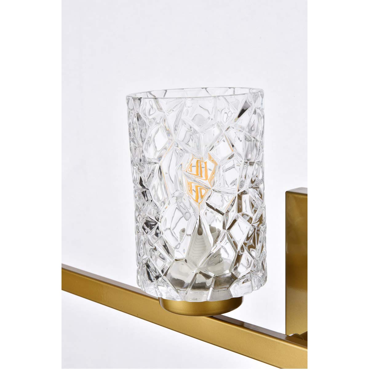 Living District Indoor Modern Home Decorative Bright Ceiling Cassie 4 Lights Bath Sconce in Brass with Clear Shade
