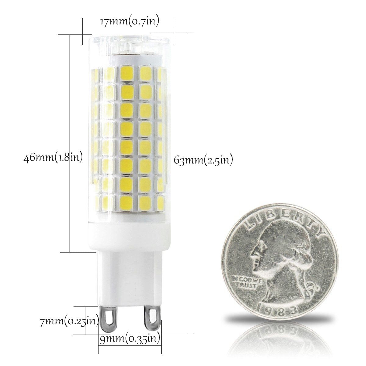 Xrzt G9 Led Bulbs 75W Halogen Replacement  G9 Base For Chandelier Light  Table Lamp  White Light 6000K  Pack Of 2