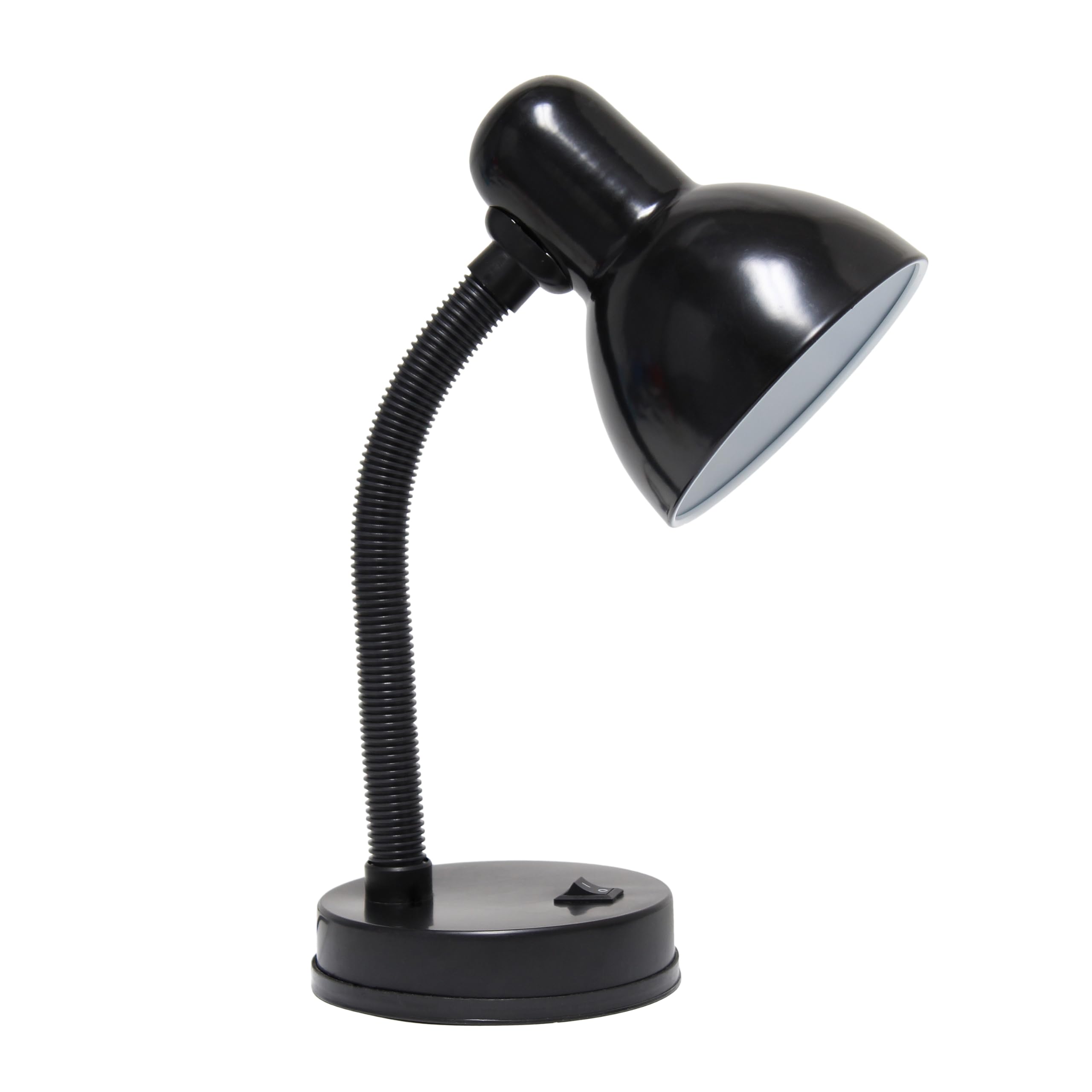 Simple Designs Ld1088-Blk 14.25'' Sleek And Sturdy Classic Gooseneck Study Desk Lamp, Black