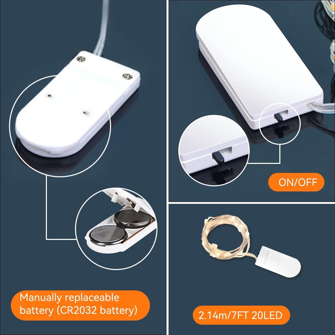 Aozope 10 Pack Fairy Lights, 7Ft 20 Led Twinkle Copper Wire String Lights, Warm & Cool White