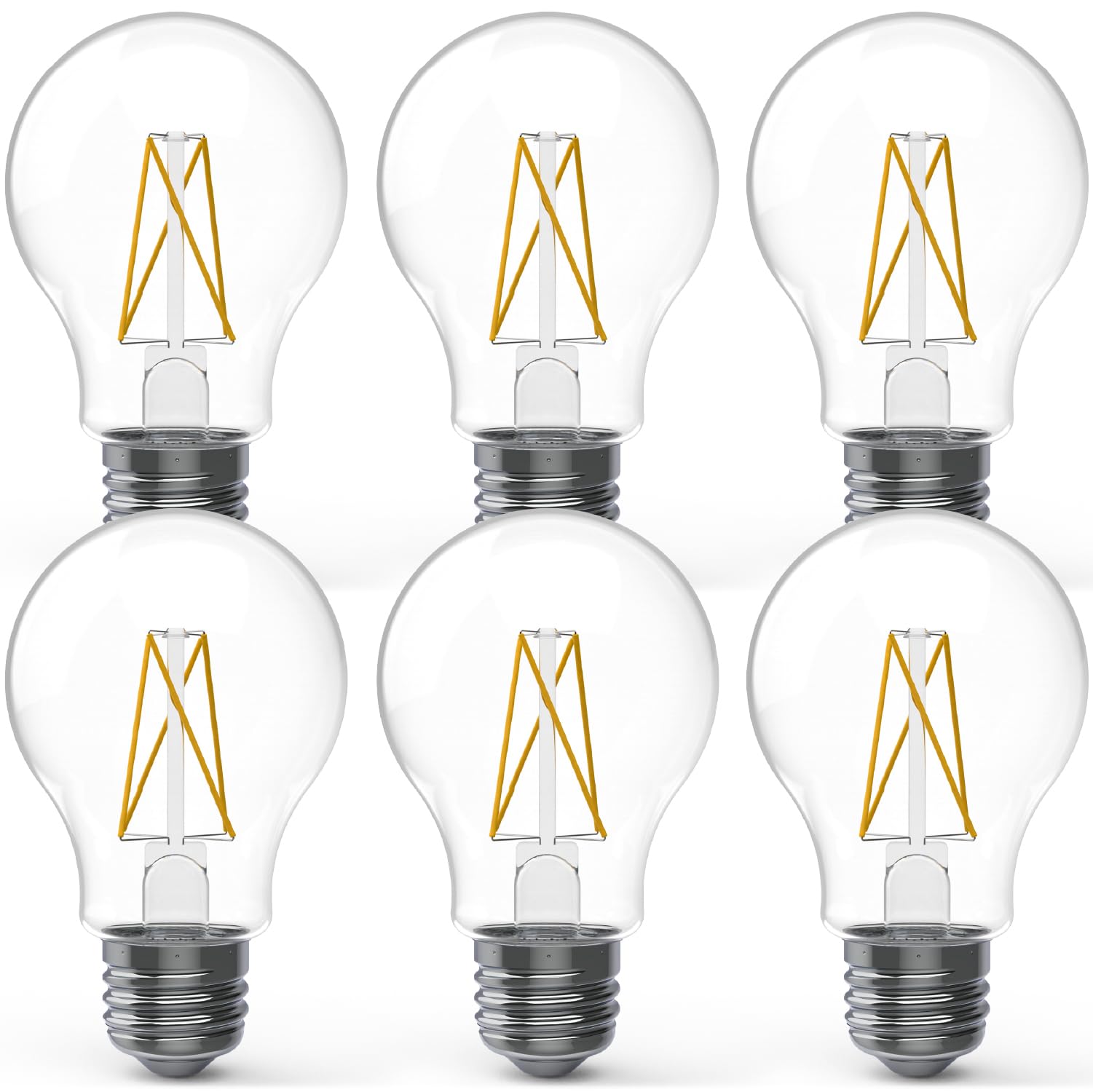 Sunco 6 Pack 9W=60W A19 Dusk To Dawn Outdoor Led Light Bulbs, Cri90 3000K Warm White, 850 Lumens, E26 Medium Base, Photocell Sen