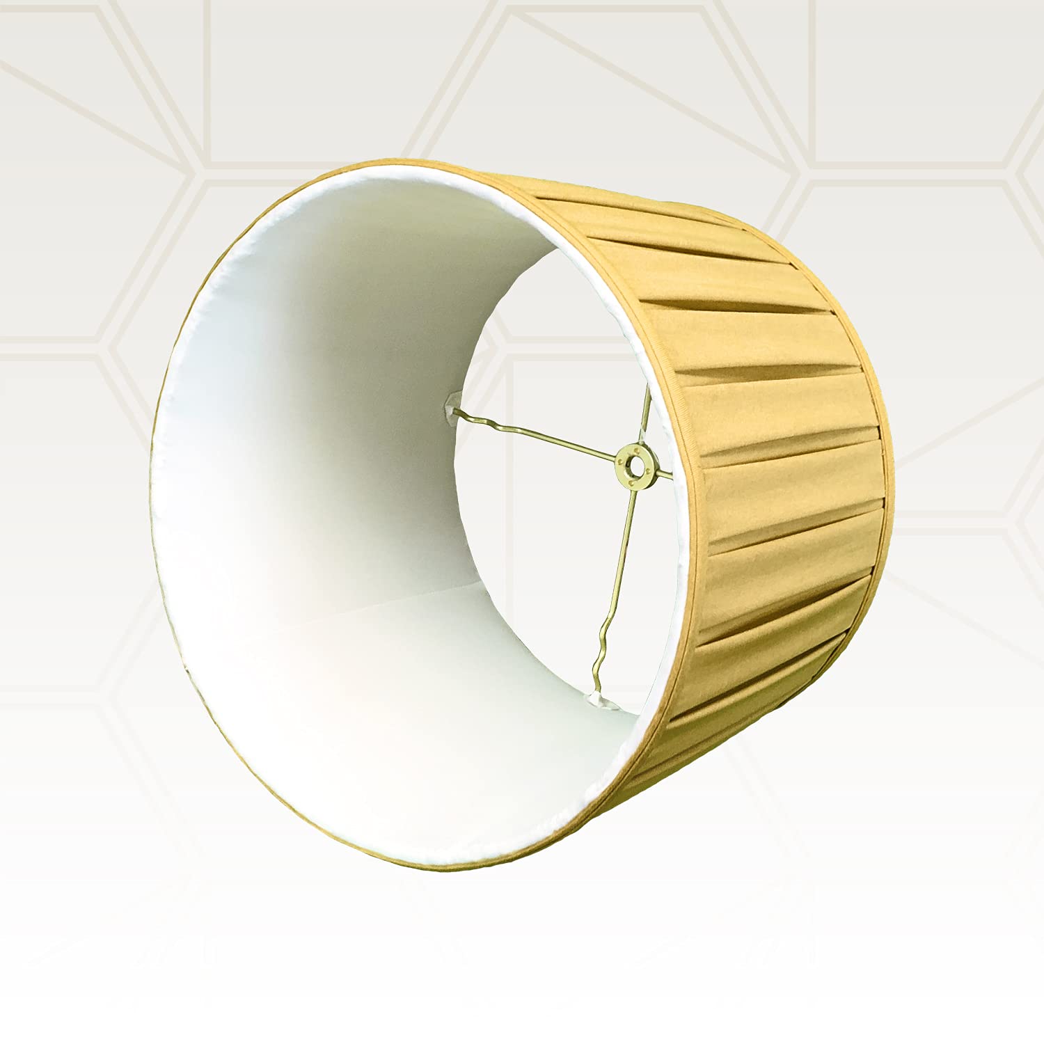 Royal Designs BS-748-18AGL Antique Gold Shallow Drum Pleat Lamp Shade, 17x18x11.5 inches, Elegant Lighting Decor