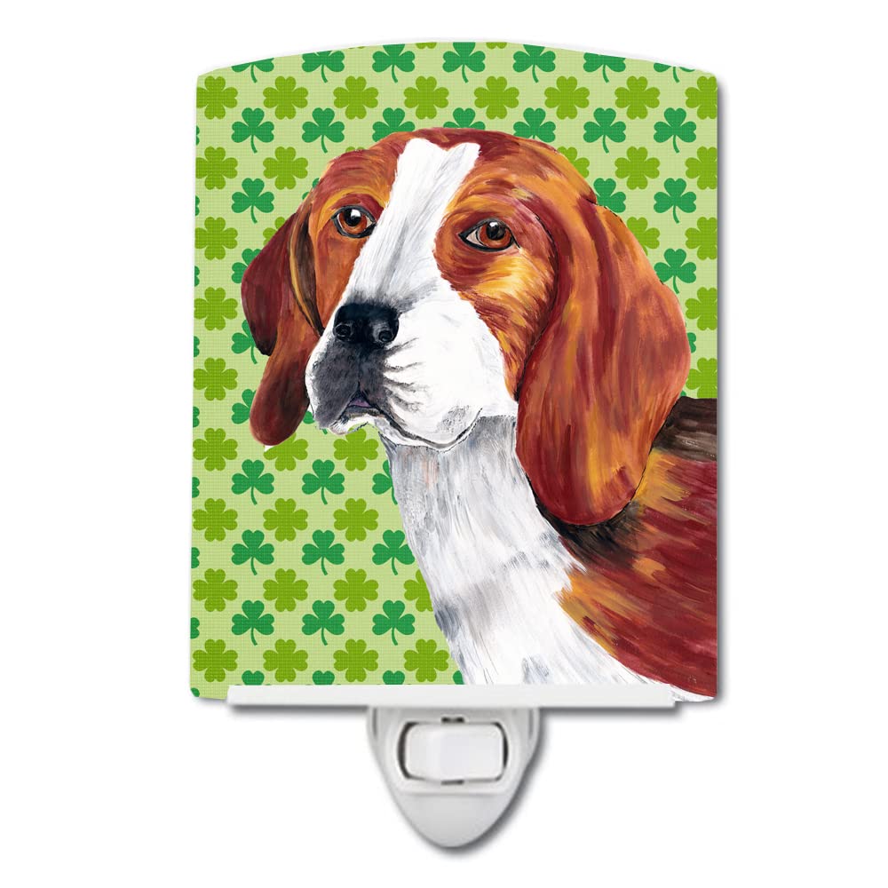 Carolines Treasures Night Light, Beagle St. Patricks Day Shamrock, Ceramic, 6x4x3in, Multicolor, Model SC9289CNL