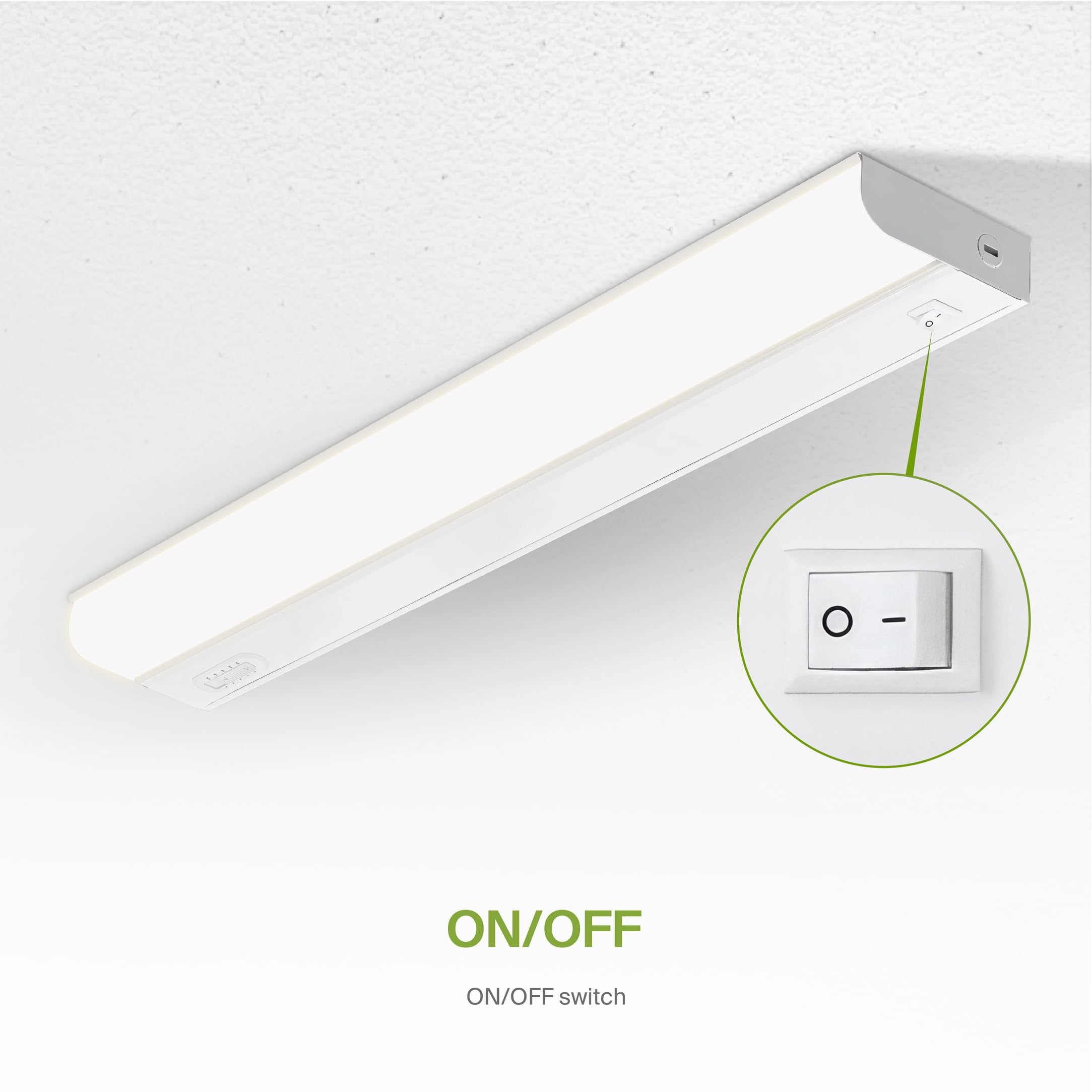 Asd 24 Inch Led Under Cabinet Lighting Hardwired, On/Off & Color Temp Switch, 12W 1051Lm, 5 Cct 2700K-5000K Cri90+, Dimmable Und