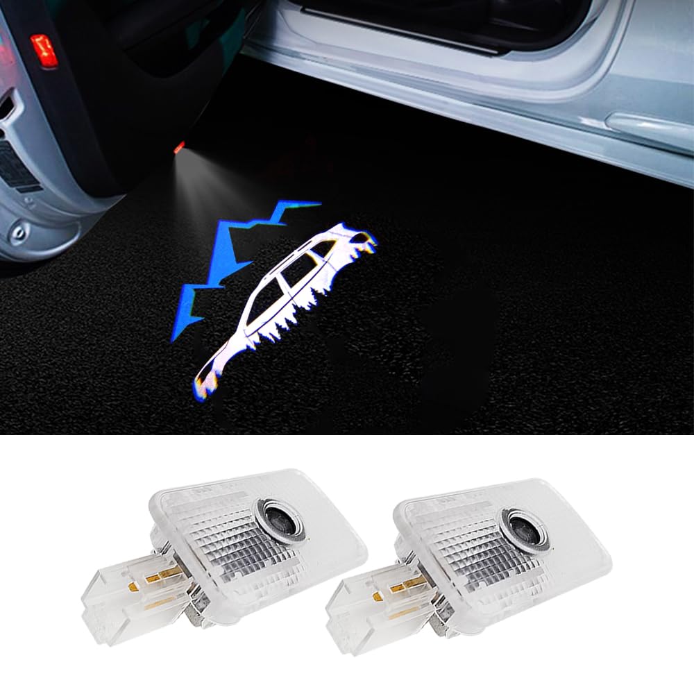 uunonaha 2 pcs LED Car Door Logo Lights Projector for Forester & Outback, Aluminum, Blue Mountains-HD