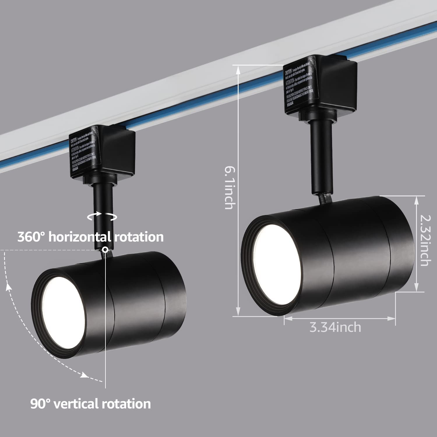 Leonlite 8-Pack 8.5W Led Track Lighting Heads, 4000K Cool White, 38° H Type Track Light Heads, Cri90+ Dimmable Led Track Spotlight Fixtures, Matte Black